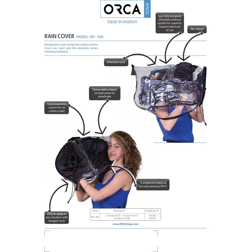 [OR113260] ORCA OR-106 ORCA Camera Rain Cover
